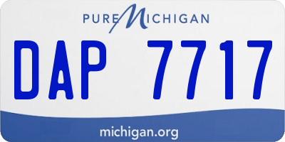 MI license plate DAP7717