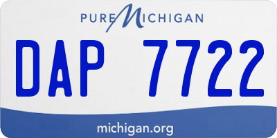 MI license plate DAP7722