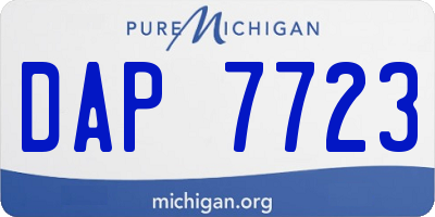 MI license plate DAP7723