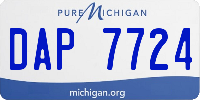 MI license plate DAP7724