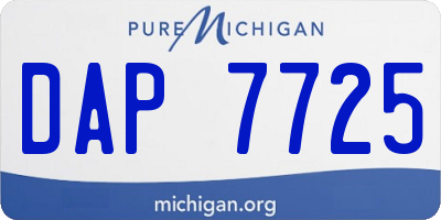 MI license plate DAP7725