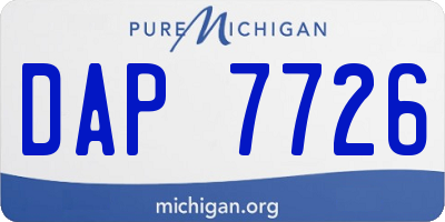 MI license plate DAP7726