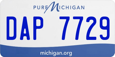 MI license plate DAP7729