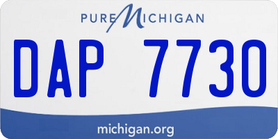 MI license plate DAP7730