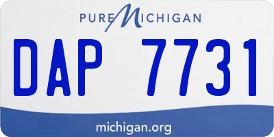 MI license plate DAP7731