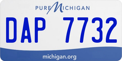 MI license plate DAP7732