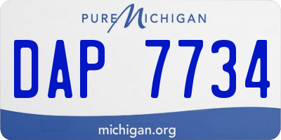 MI license plate DAP7734