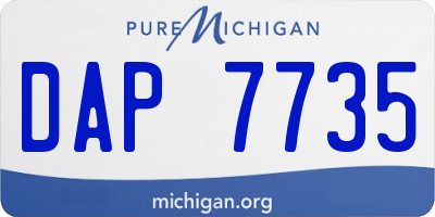 MI license plate DAP7735