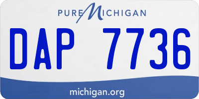 MI license plate DAP7736