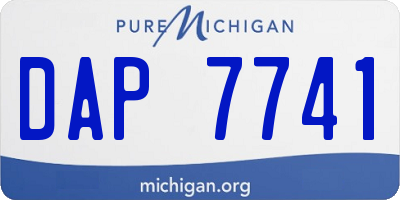 MI license plate DAP7741