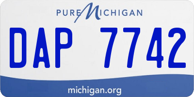 MI license plate DAP7742