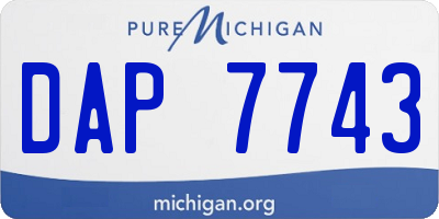 MI license plate DAP7743