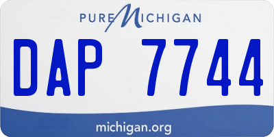 MI license plate DAP7744