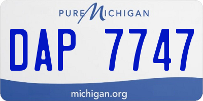 MI license plate DAP7747