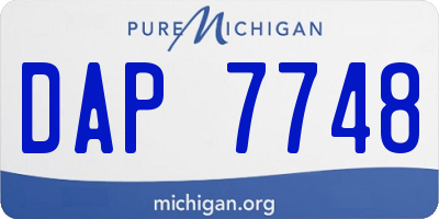MI license plate DAP7748