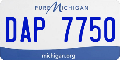 MI license plate DAP7750
