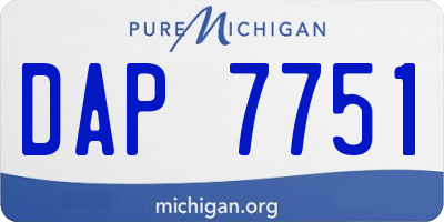 MI license plate DAP7751