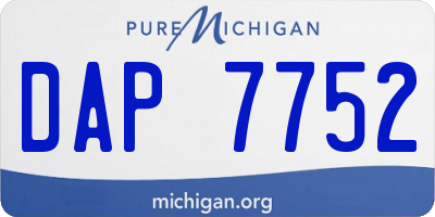 MI license plate DAP7752