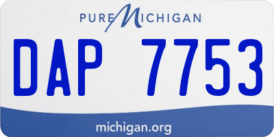 MI license plate DAP7753