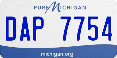 MI license plate DAP7754