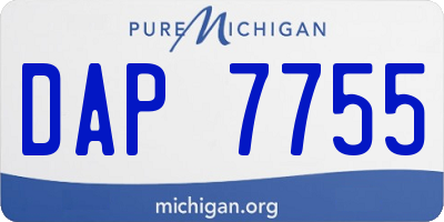 MI license plate DAP7755