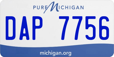 MI license plate DAP7756