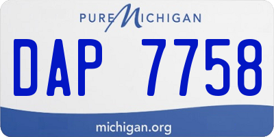 MI license plate DAP7758