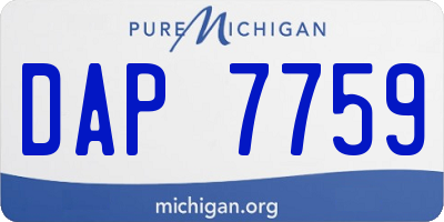 MI license plate DAP7759