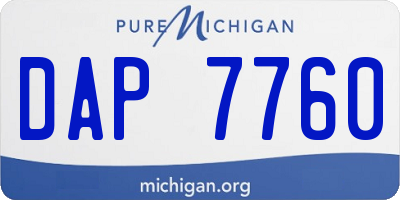 MI license plate DAP7760