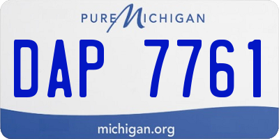 MI license plate DAP7761