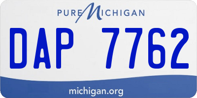 MI license plate DAP7762