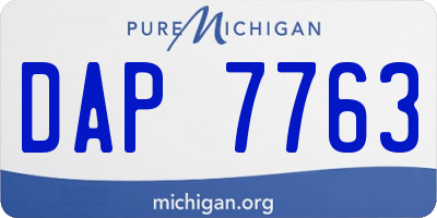 MI license plate DAP7763