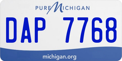 MI license plate DAP7768