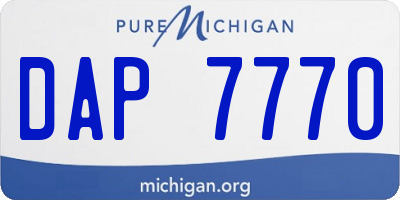 MI license plate DAP7770