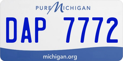 MI license plate DAP7772