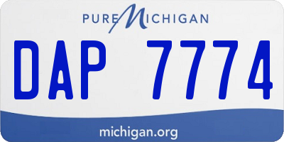 MI license plate DAP7774