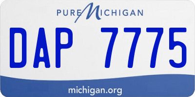 MI license plate DAP7775