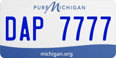 MI license plate DAP7777