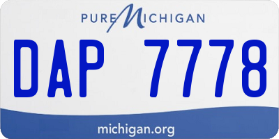 MI license plate DAP7778