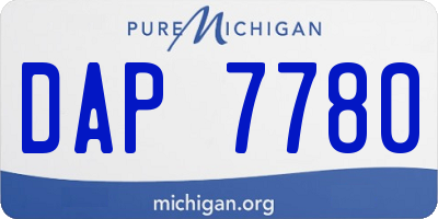 MI license plate DAP7780