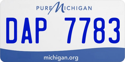 MI license plate DAP7783