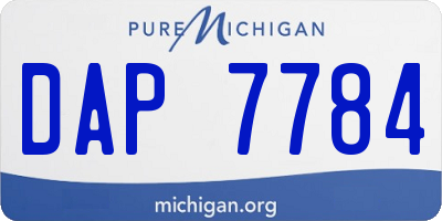 MI license plate DAP7784