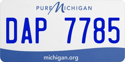 MI license plate DAP7785