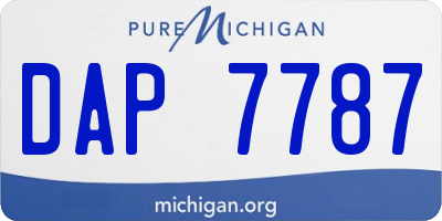 MI license plate DAP7787