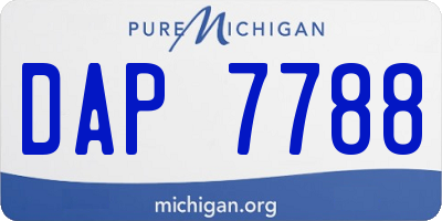 MI license plate DAP7788