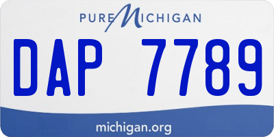 MI license plate DAP7789
