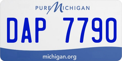 MI license plate DAP7790