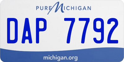 MI license plate DAP7792