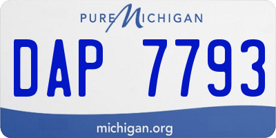 MI license plate DAP7793