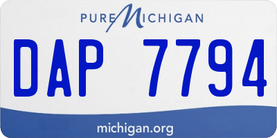 MI license plate DAP7794